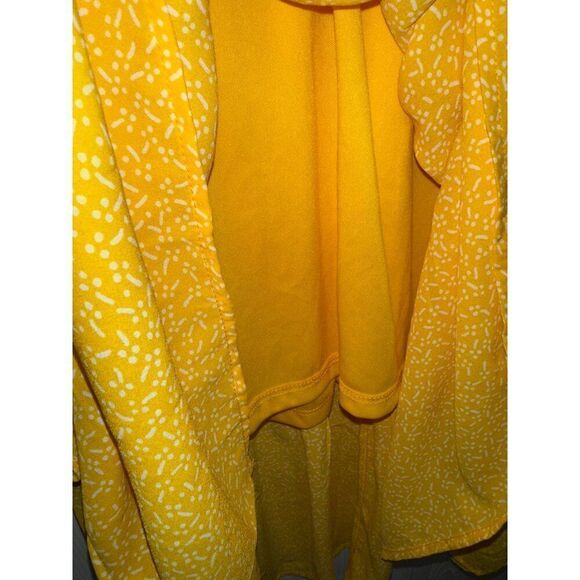 NWT Jessica Simpson Yellow Ruffle Smocked Waist Maxi Dress Size Large - Picture 7 of 12